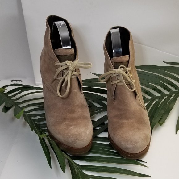 Sold/Prada AUTHENTIC Suede Lace-up Luxe Ankle Booties - Picture 4 of 8